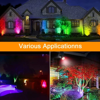 Наружные солнечные фонари LED RGB, меняющие цвет газона, Наземная лампа IP65, Водонепроницаемые наружные фонари, ландшафтные прожекторы, украшение сада