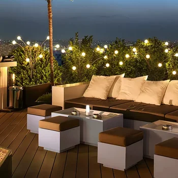 Солнечная садовая лампа светодиодные фонари Firefly для фейерверков Наружный пейзаж Освещение газонной дорожки на Новый год 2023 Рождественские украшения